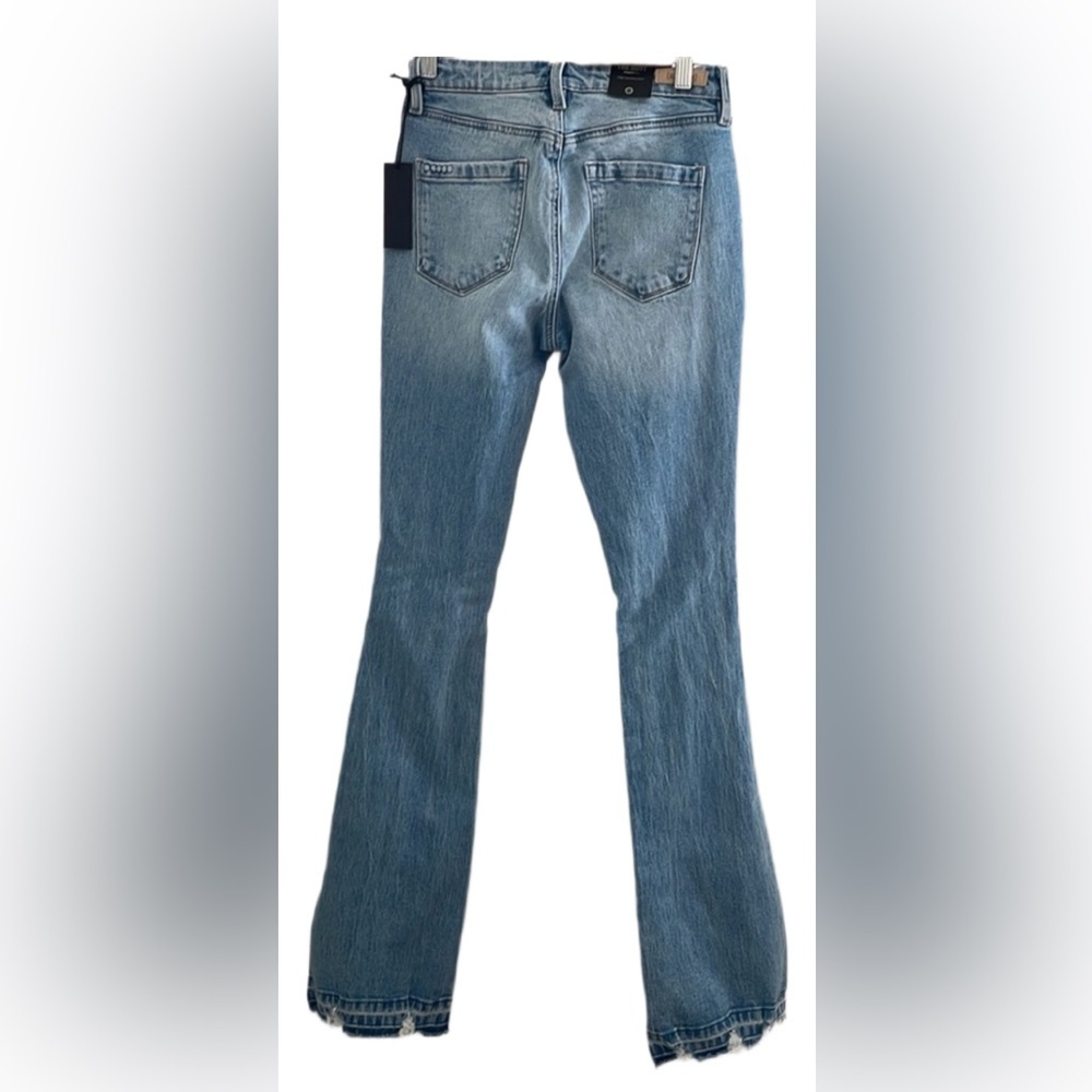 NWT•BLANK NYC Hoyt•High Rise•Mini Flare•Rip Knees Side SlitReleased Hem•Size 25